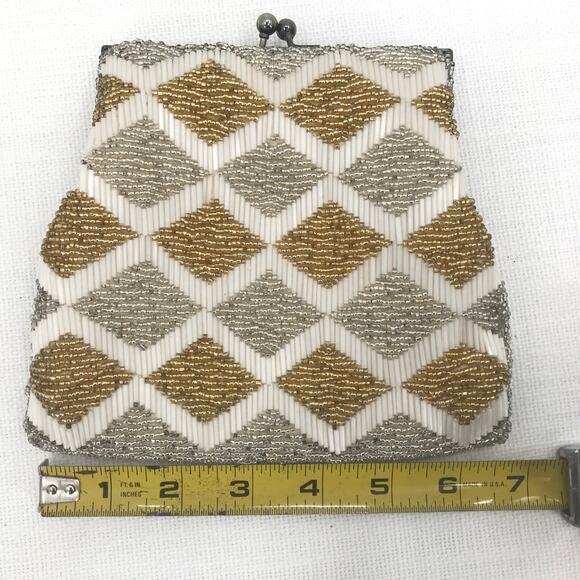 Vintage Beaded Sequin Party Clutches Hand Purse - Picture 5 of 6